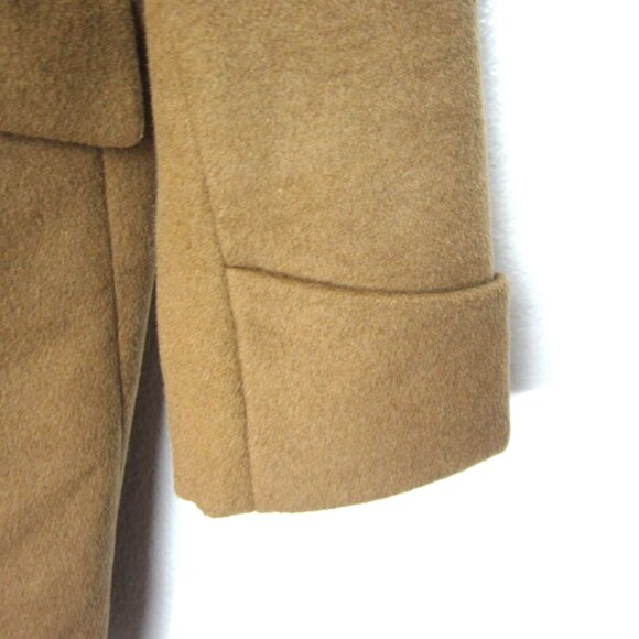 Lauren Ralph Lauren LRL 3 Button Reefer Coat Camel Brown Wool Blend Lapel - Picture 5 of 13